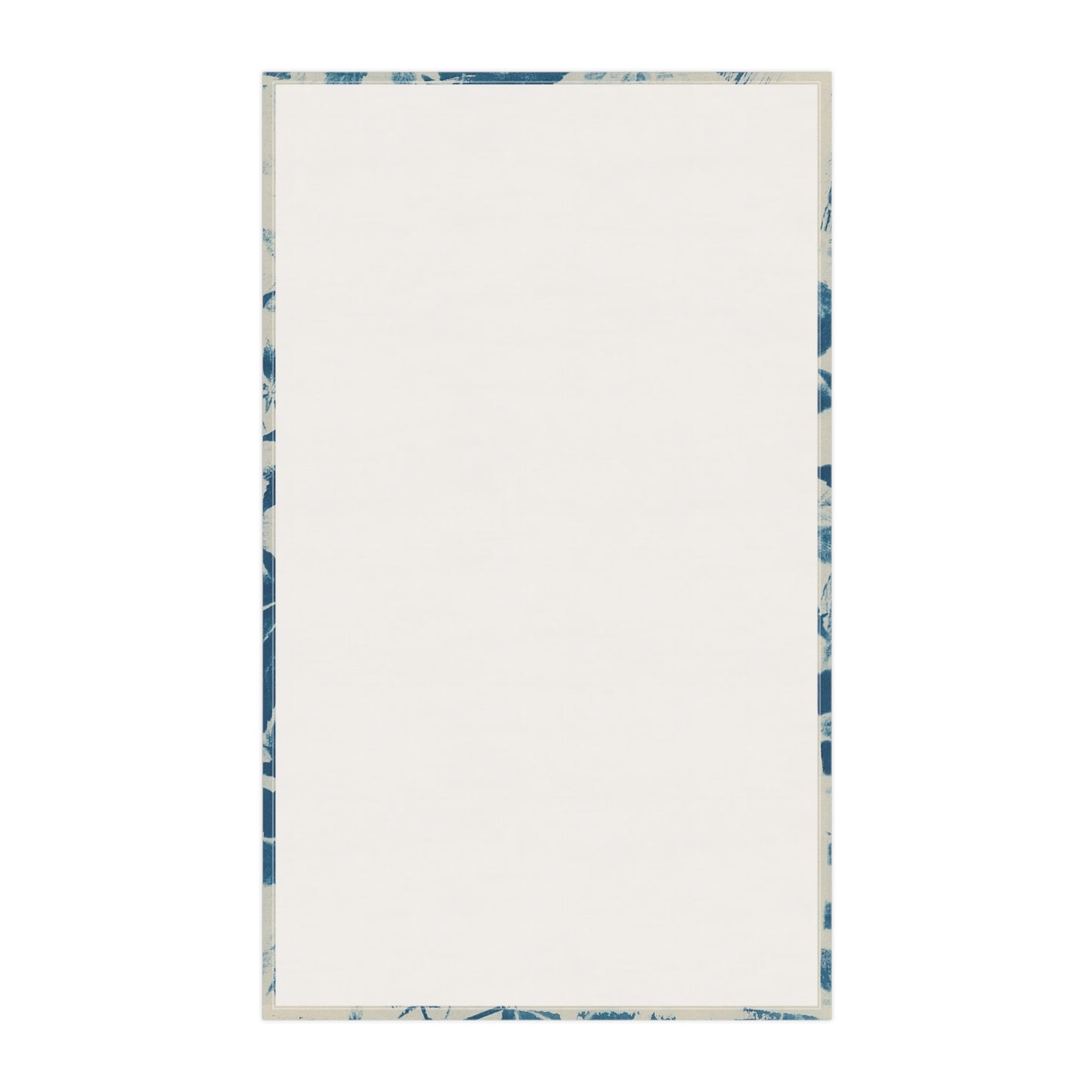 100% Cotton Twill Kitchen Towel - Cannabis Field Cyanotype on Ivory Print