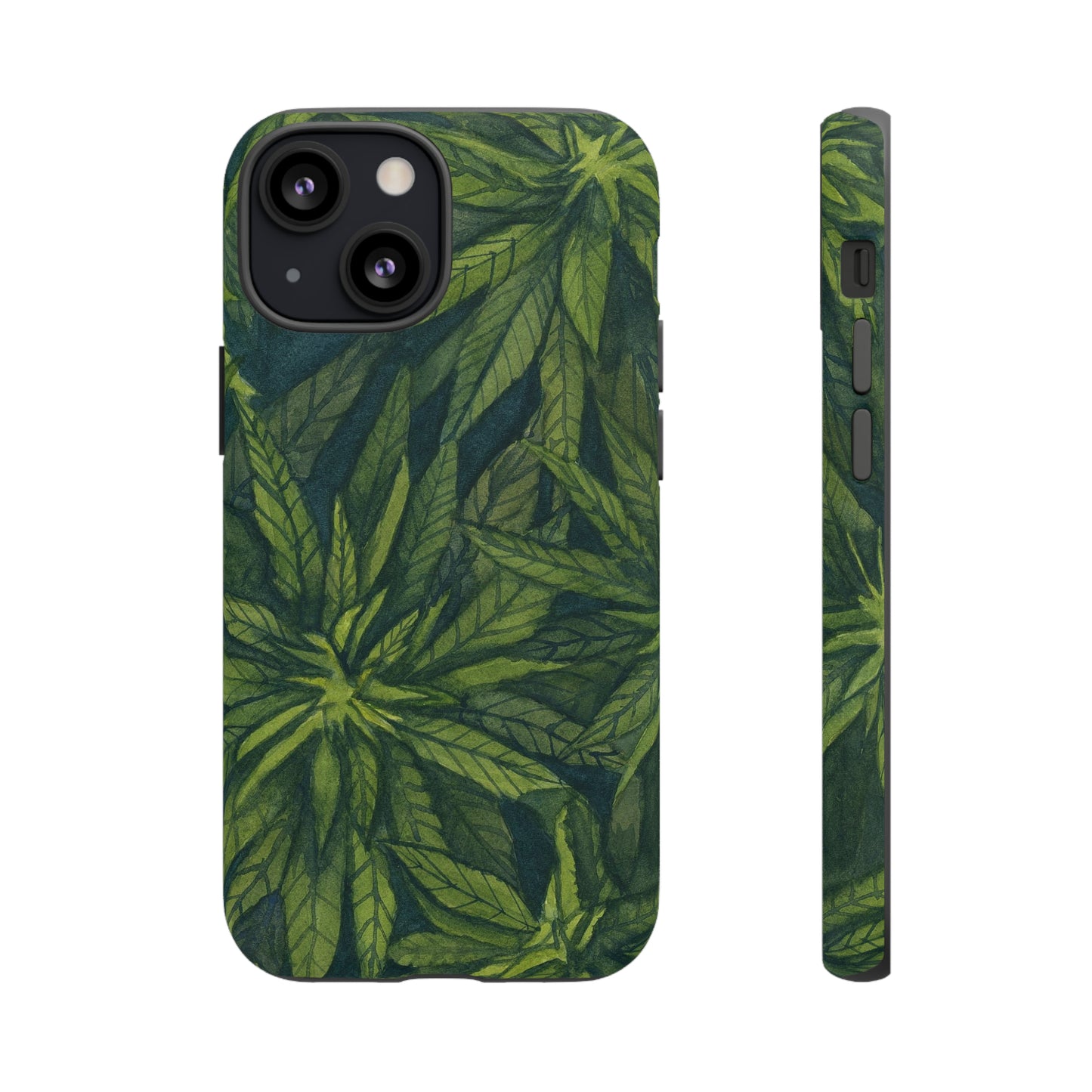 Tough Cell Phone Cases - Watercolor Cannabis Field