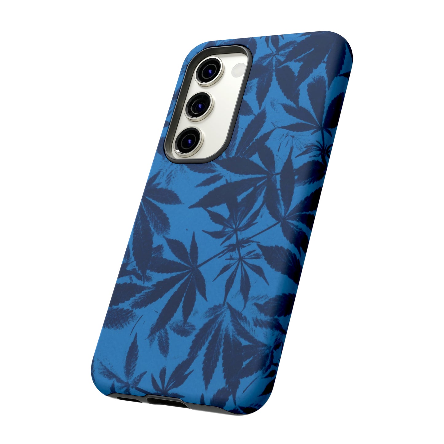 Tough Cell Phone Cases - Cyanotype on Bright Blue Print