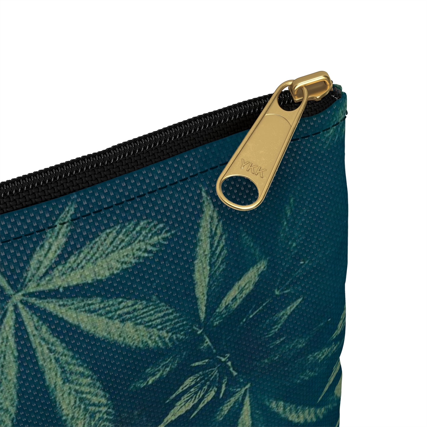 Flat Accessory Pouch - Cyanotype on Olive Print