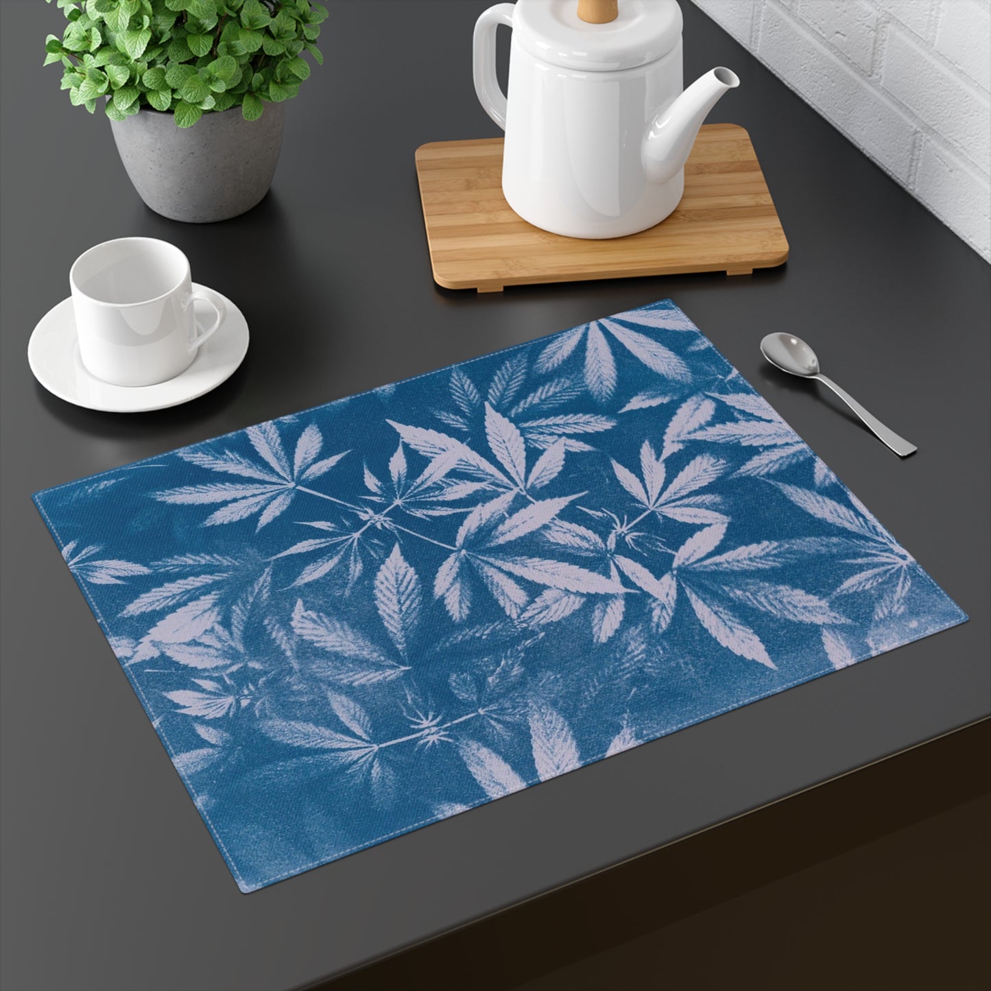 100% Cotton Placemat, 1pc - Cyanotype on Lavender Print