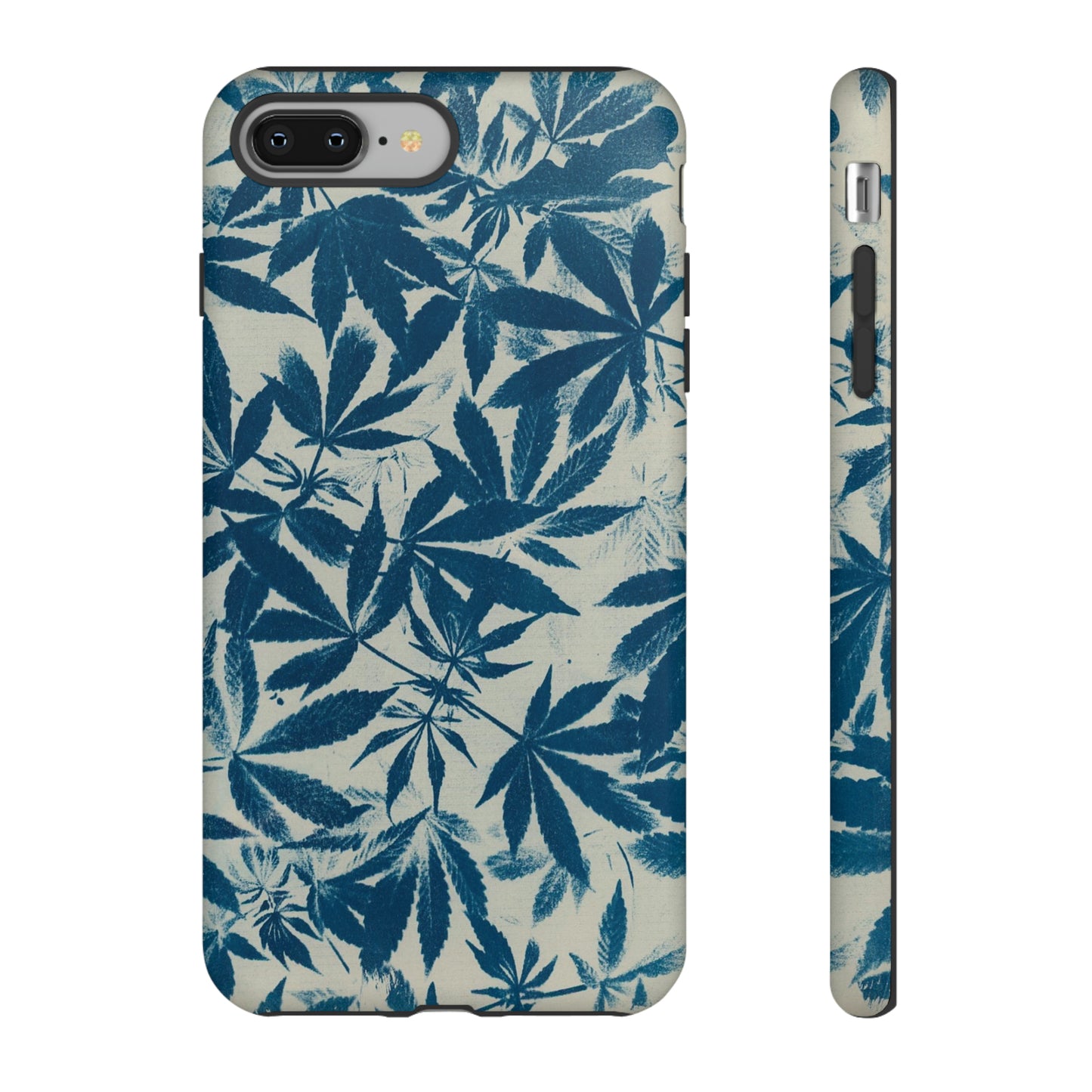 Tough Cell Phone Cases -Cannabis Field Cyanotype on Ivory Print