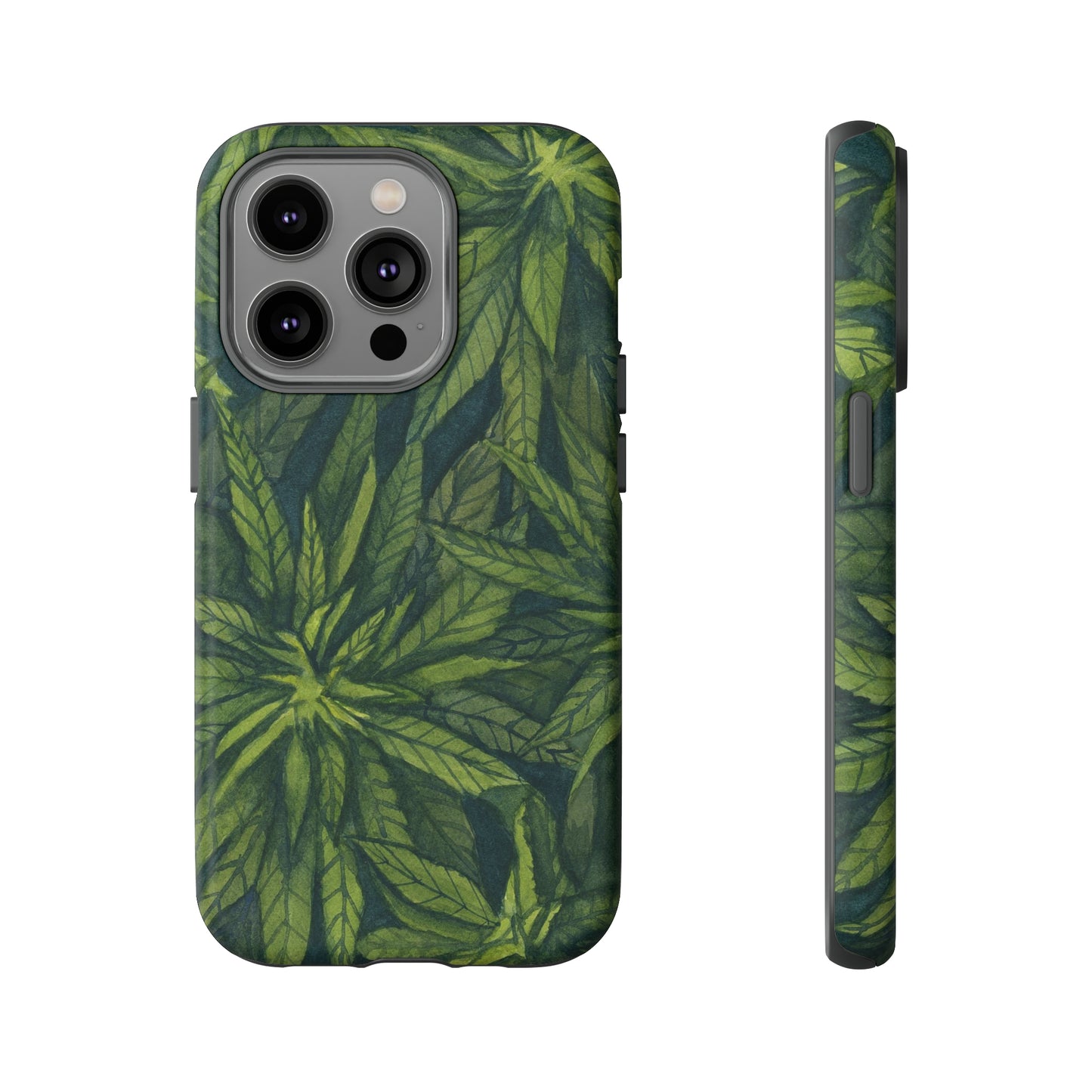 Tough Cell Phone Cases - Watercolor Cannabis Field