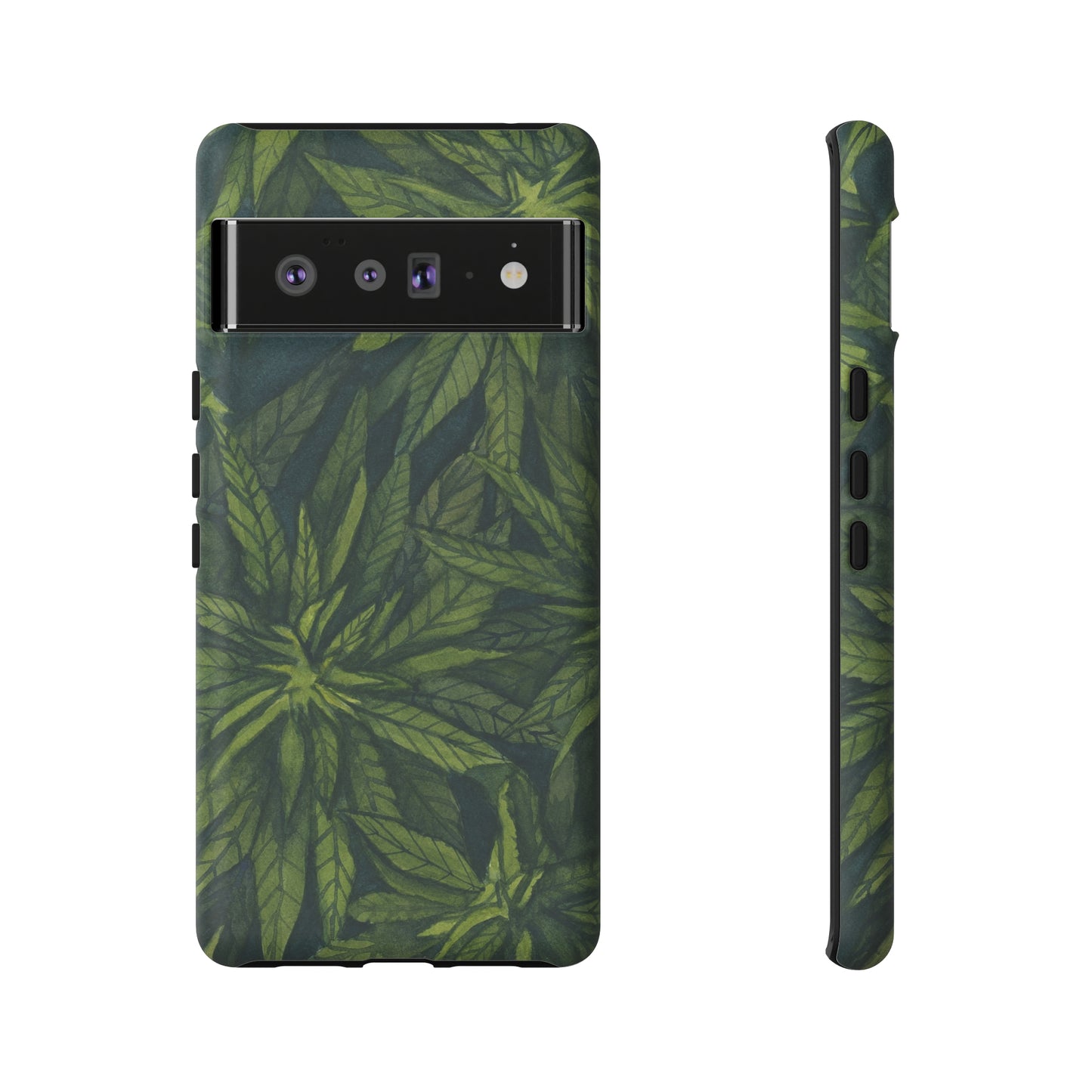 Tough Cell Phone Cases - Watercolor Cannabis Field