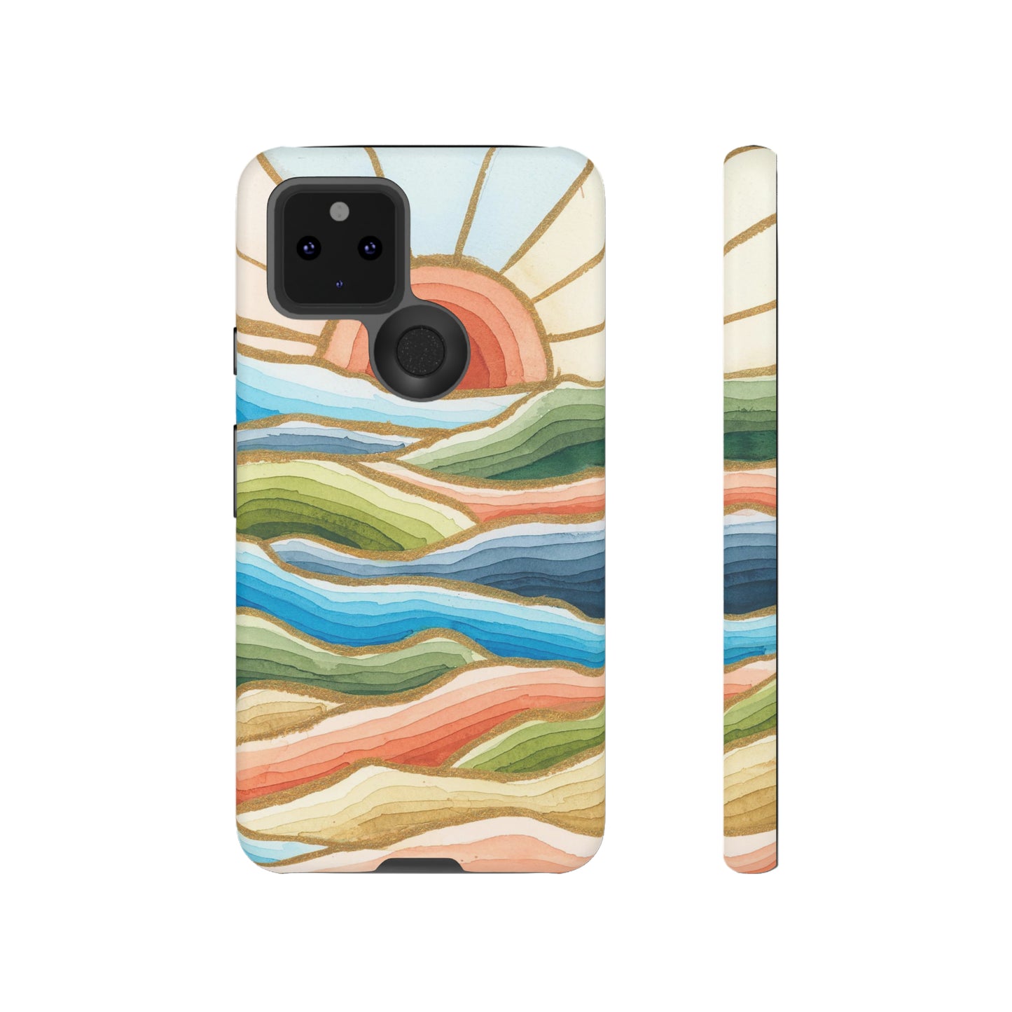 Tough Cell Phone Cases - Red Twilight Landscape