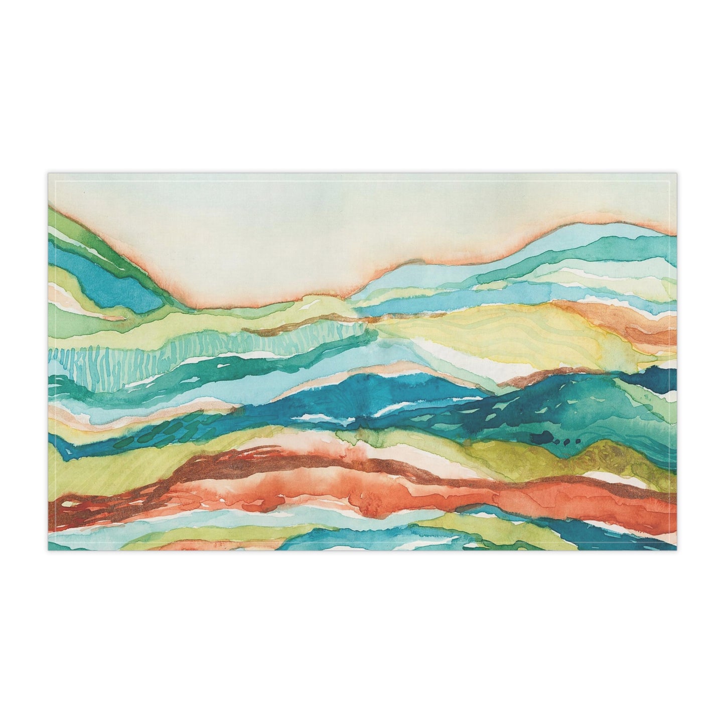 100% Cotton Twill Kitchen Towel - Watercolor Mountains