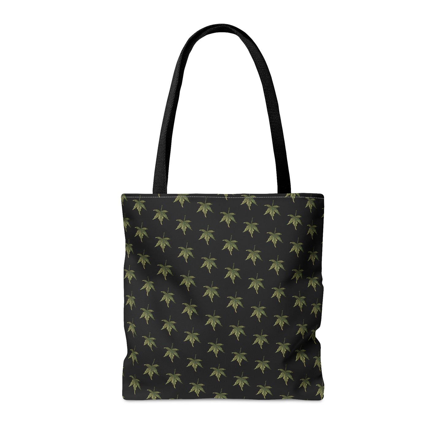 Tote Bag (3 sizes!) - Mini Cannabis Leaf Print on Black