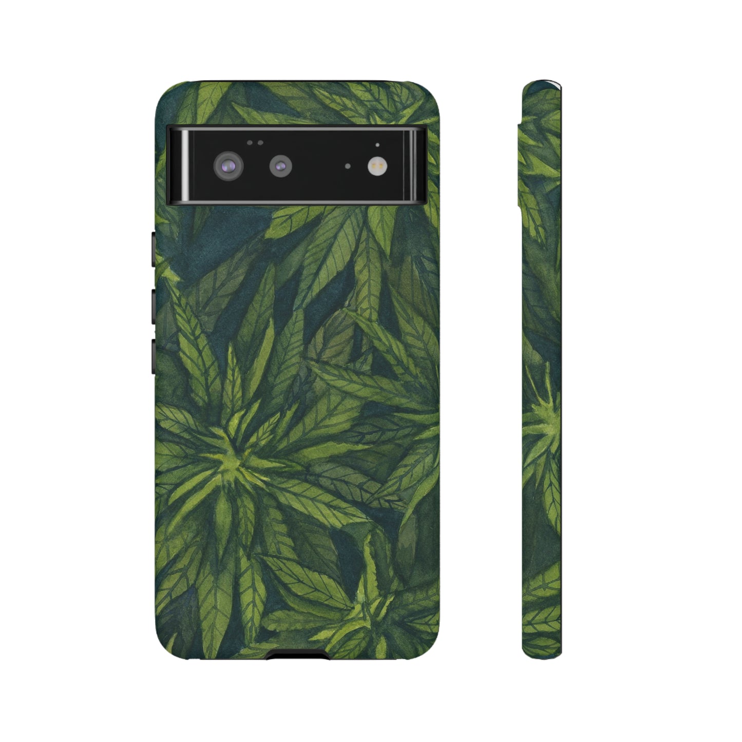 Tough Cell Phone Cases - Watercolor Cannabis Field