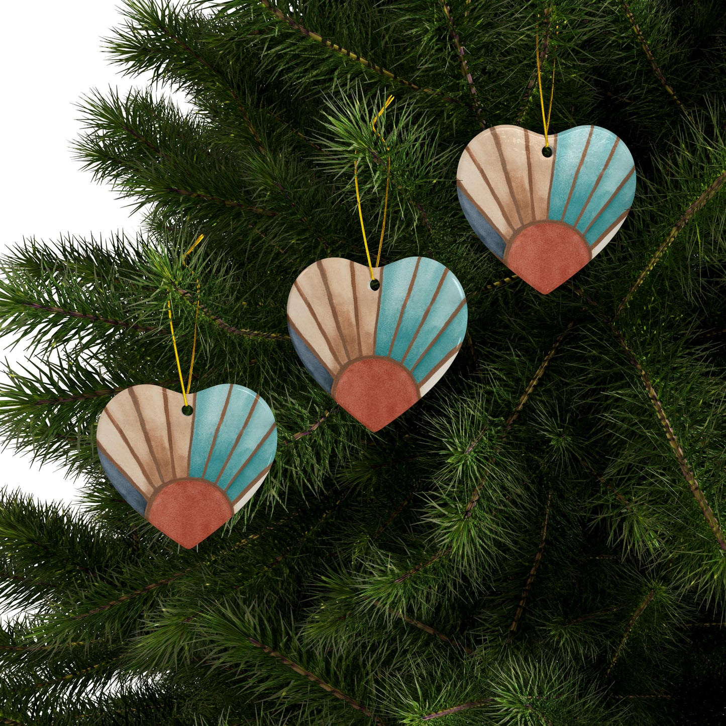 Ceramic Holiday Ornaments - Rusted Twilight