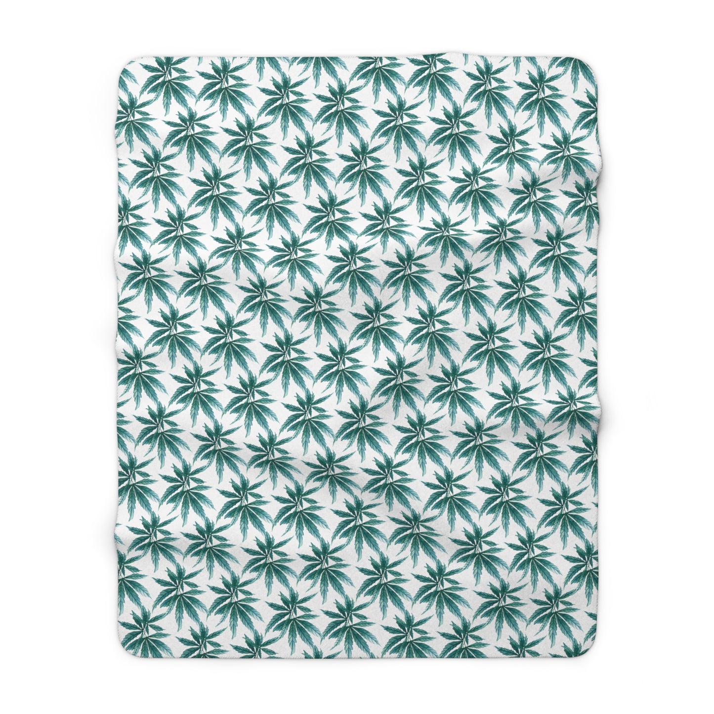 Sherpa Fleece Blanket - Teal Dreamleaf