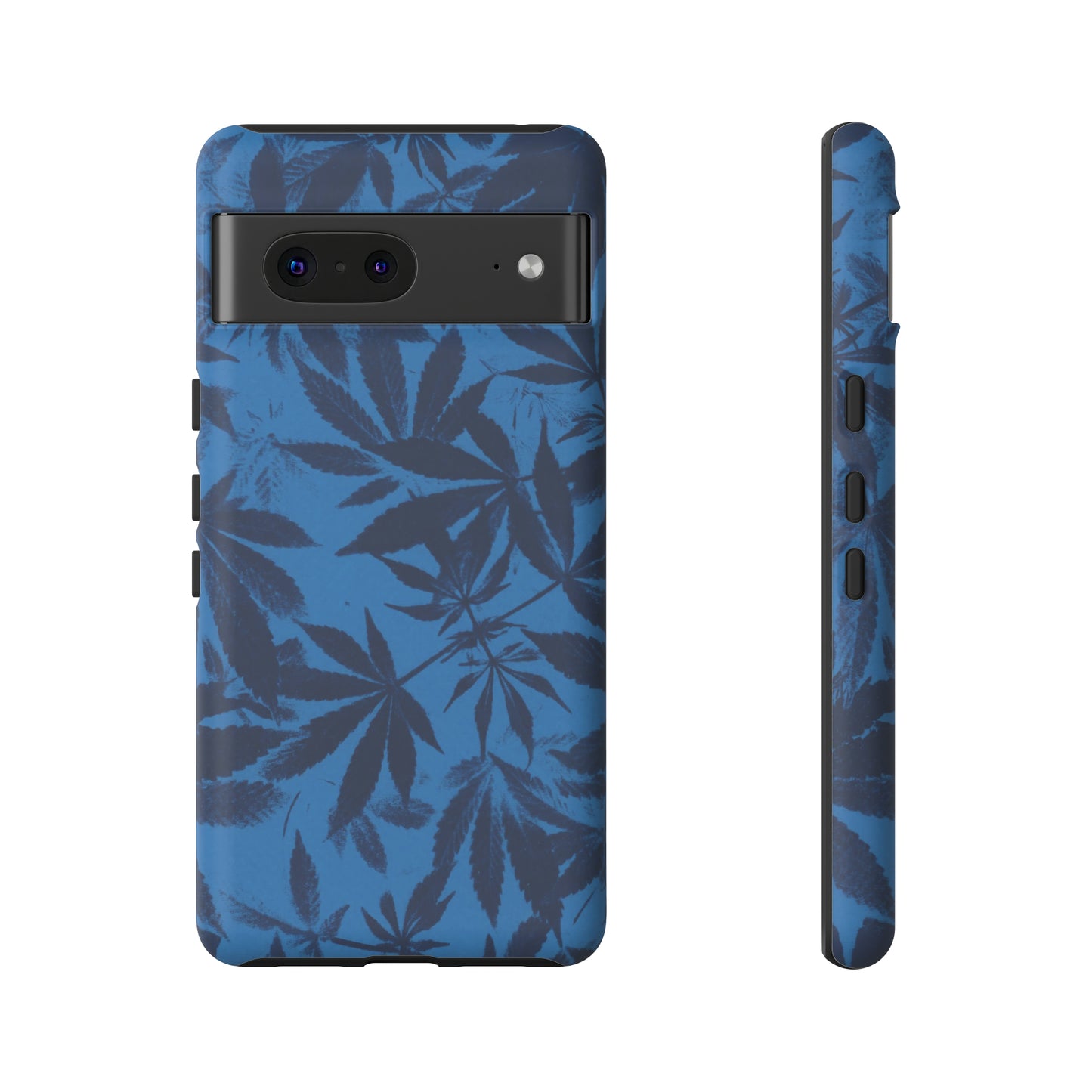 Tough Cell Phone Cases - Cyanotype on Bright Blue Print