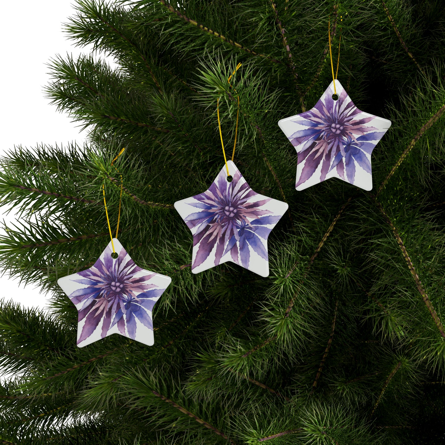 Ceramic Holiday Ornaments - Purple Passion