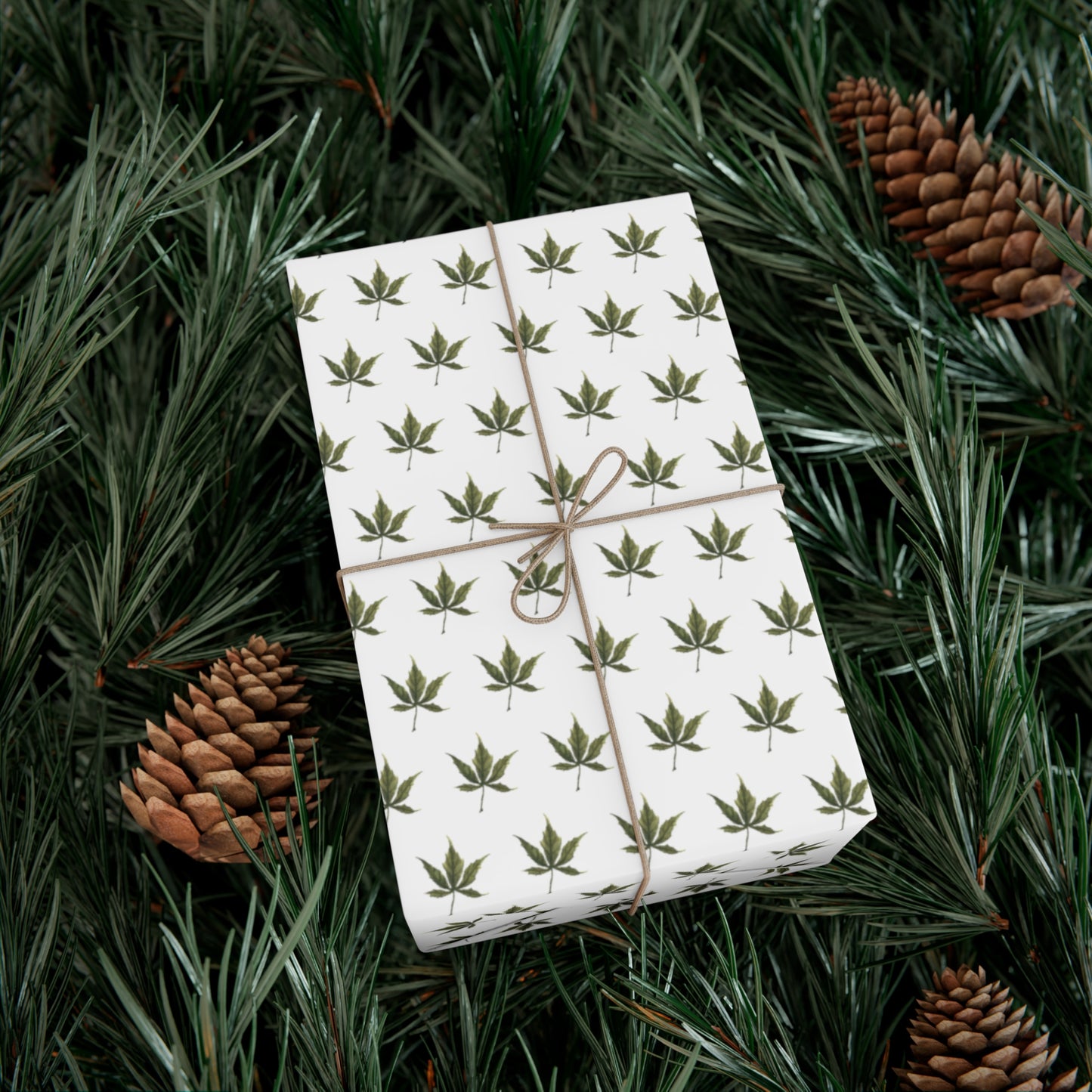 Gift Wrap Papers - Mini Cannabis Leaf Print Wrapping Paper Sheets