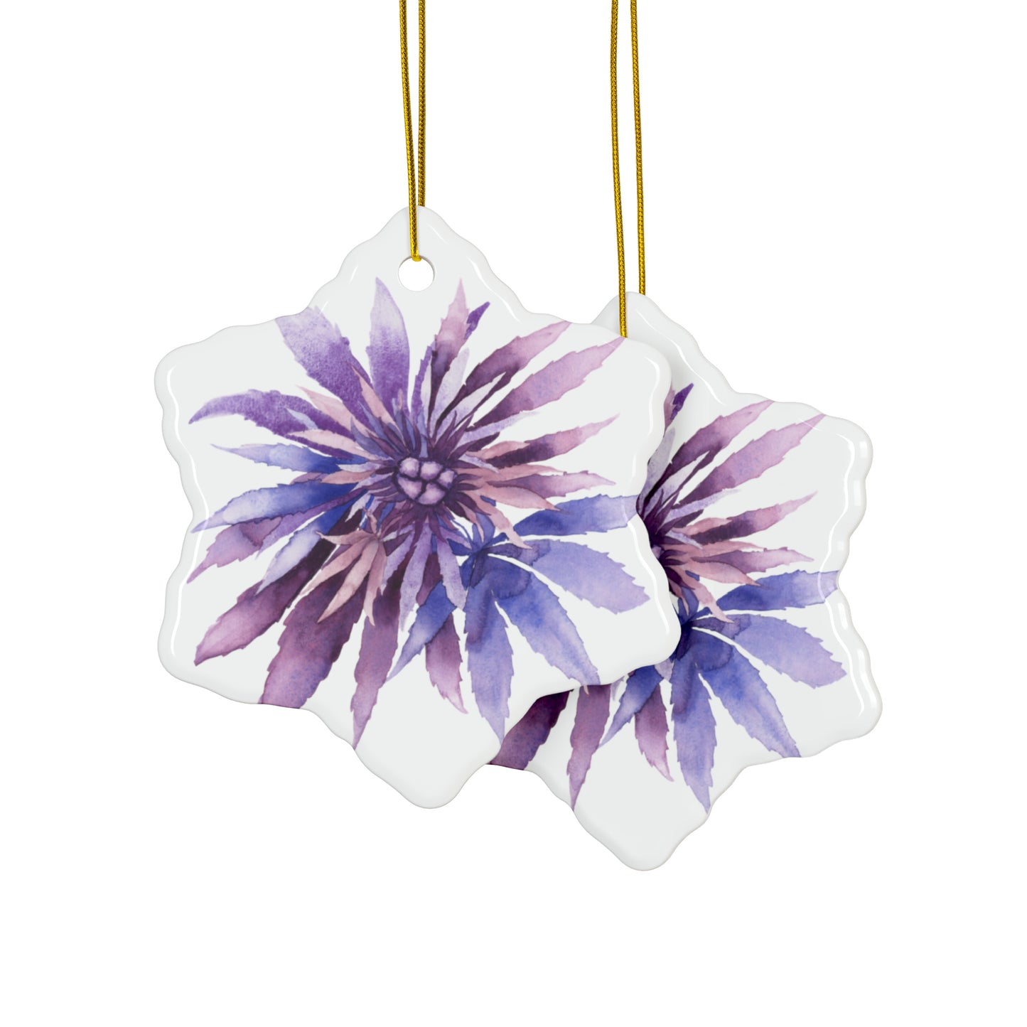 Ceramic Holiday Ornaments - Purple Passion