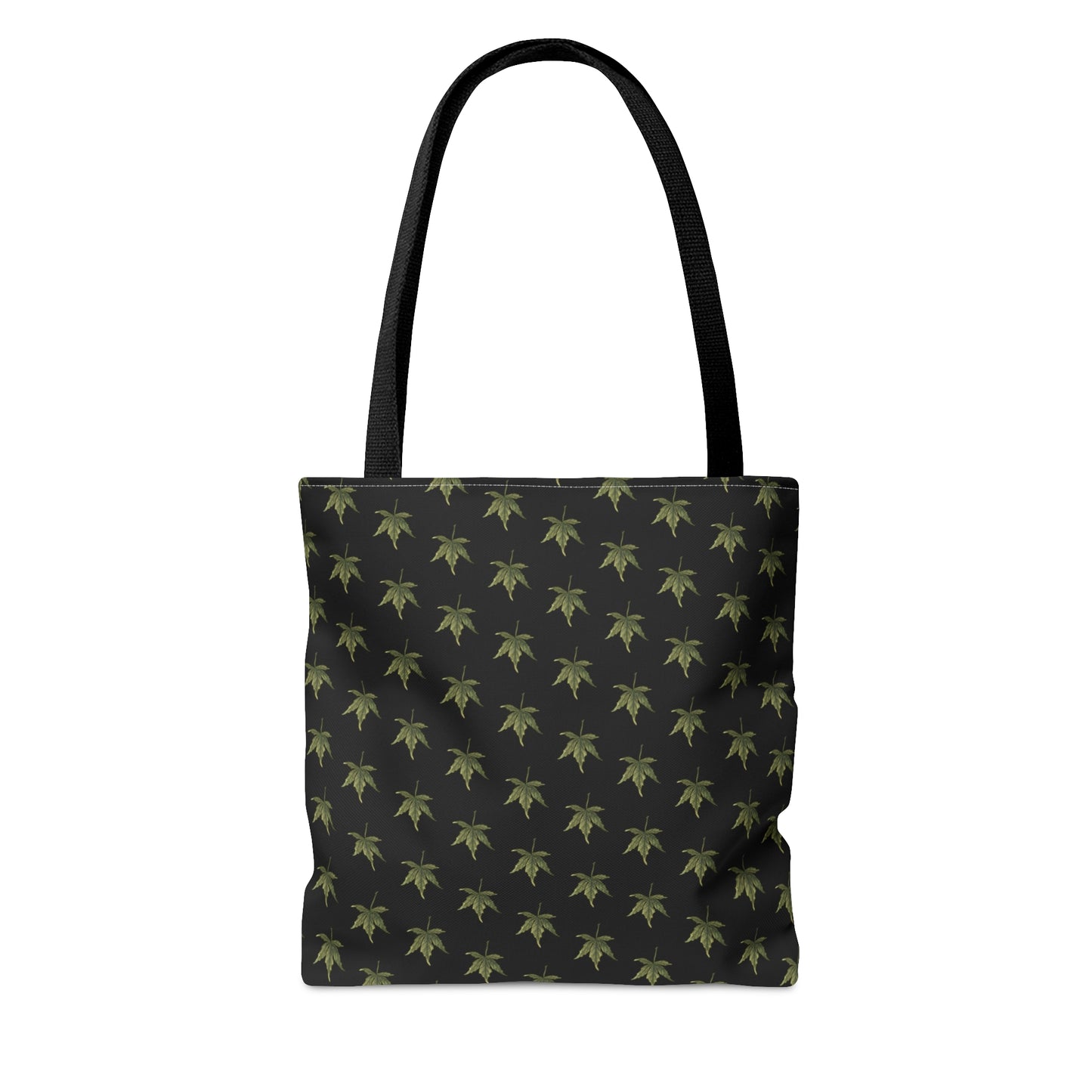 Tote Bag (3 sizes!) - Mini Cannabis Leaf Print on Black