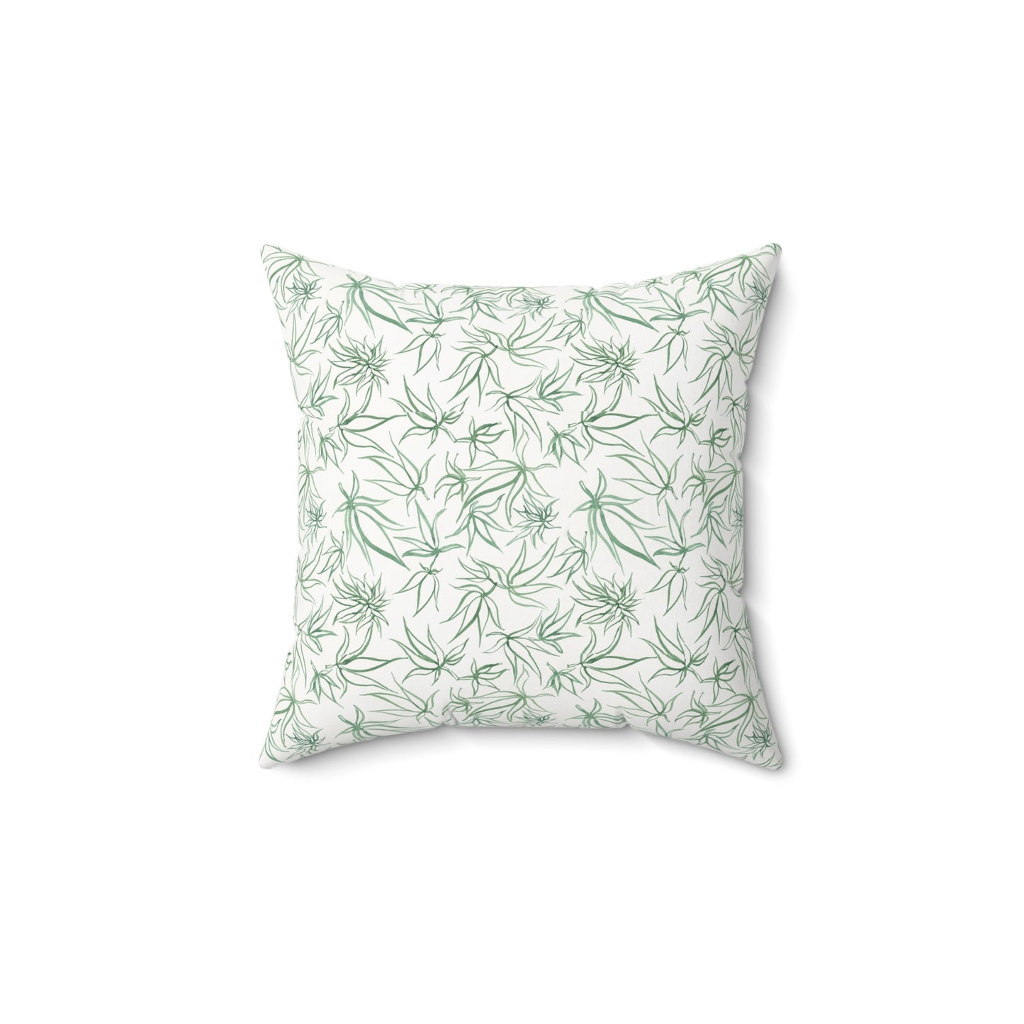 Faux Suede Square Pillow - Sketches in Green