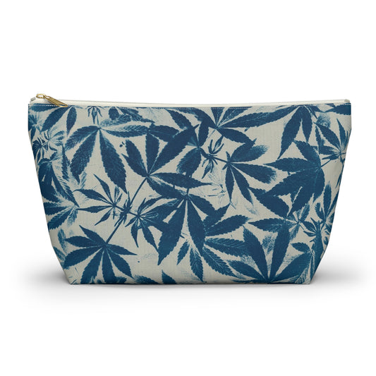 Roomy Accessory Pouch - Cyanotype on Ivory Print