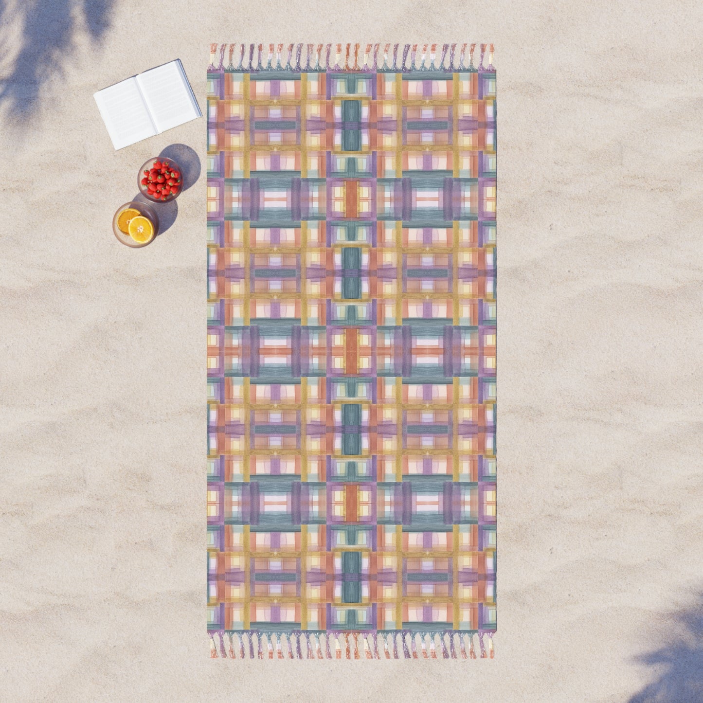 Boho Beach Cloth - Painterly Plaid