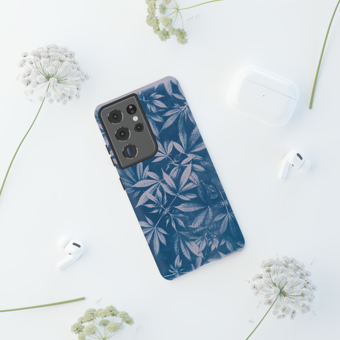 Tough Cell Phone Cases - Cyanotype on Lavender Print