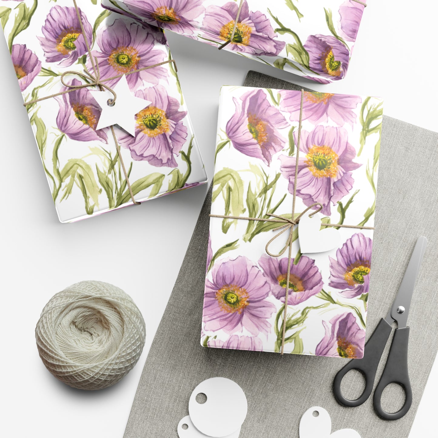 Gift Wrap Papers - Lilac Poppies Wrapping Paper