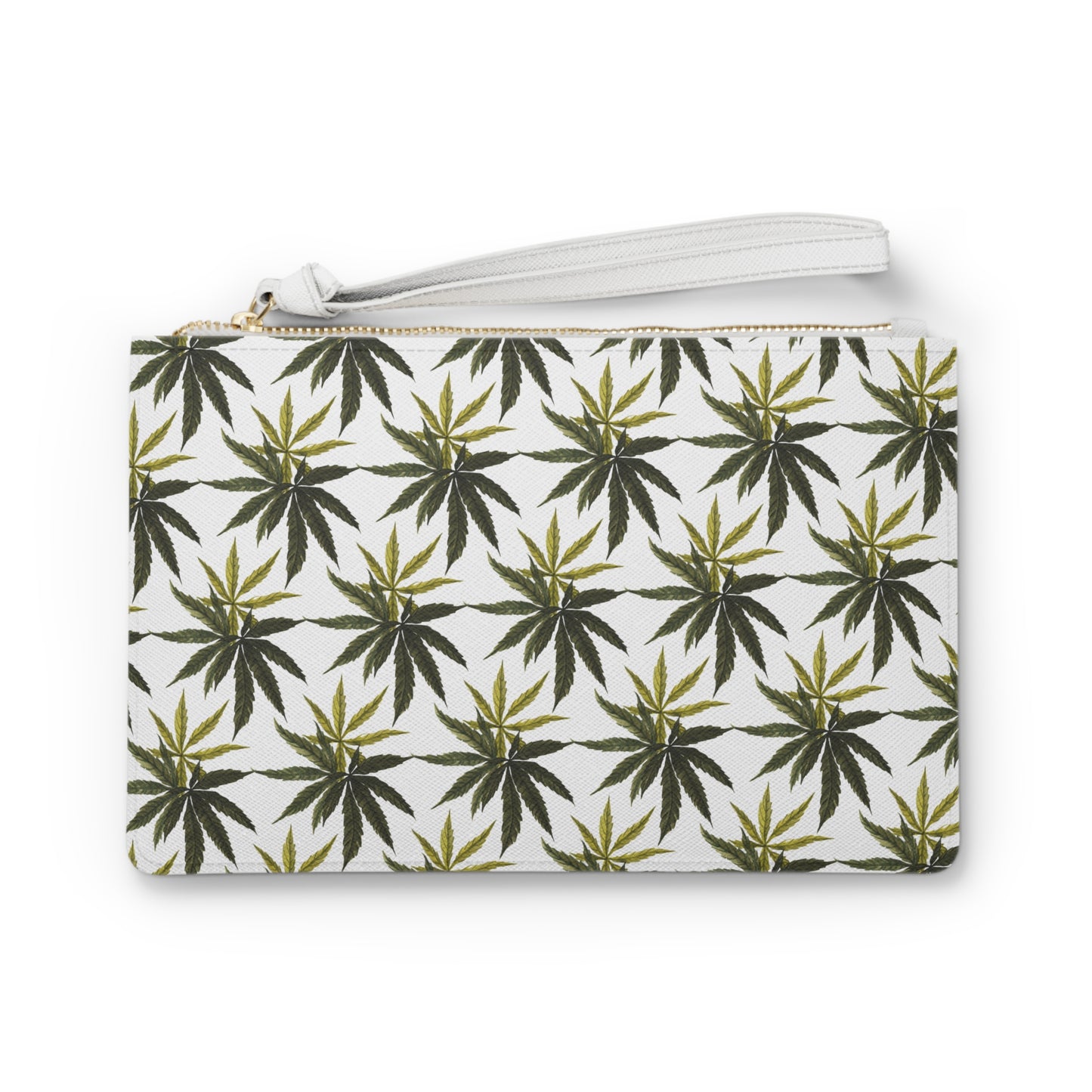 Vegan Leather Clutch Bag - Olive Smoke