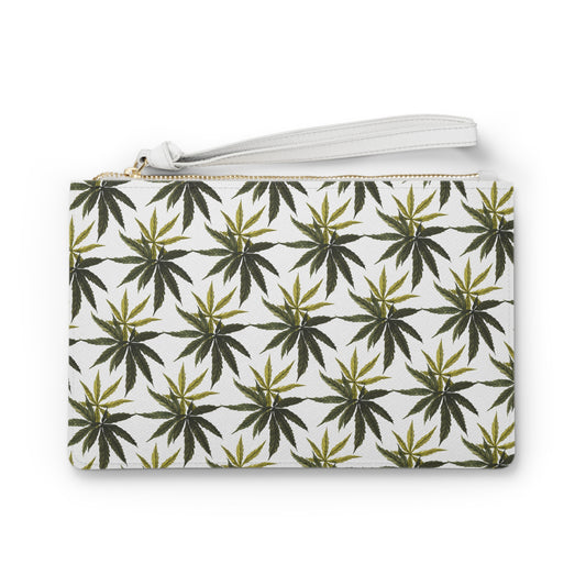 Vegan Leather Clutch Bag - Olive Smoke