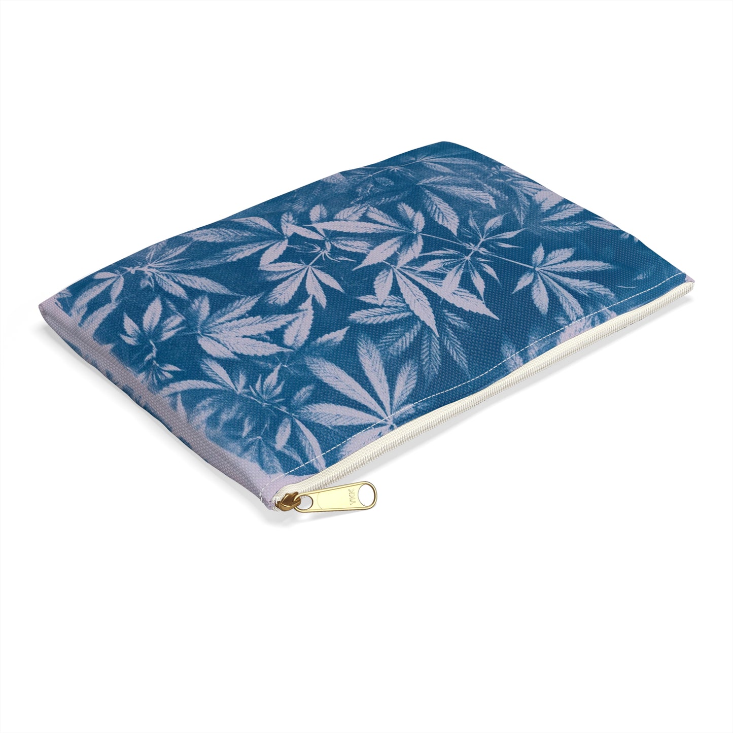 Flat Accessory Pouch - Cyanotype on Lavender Print