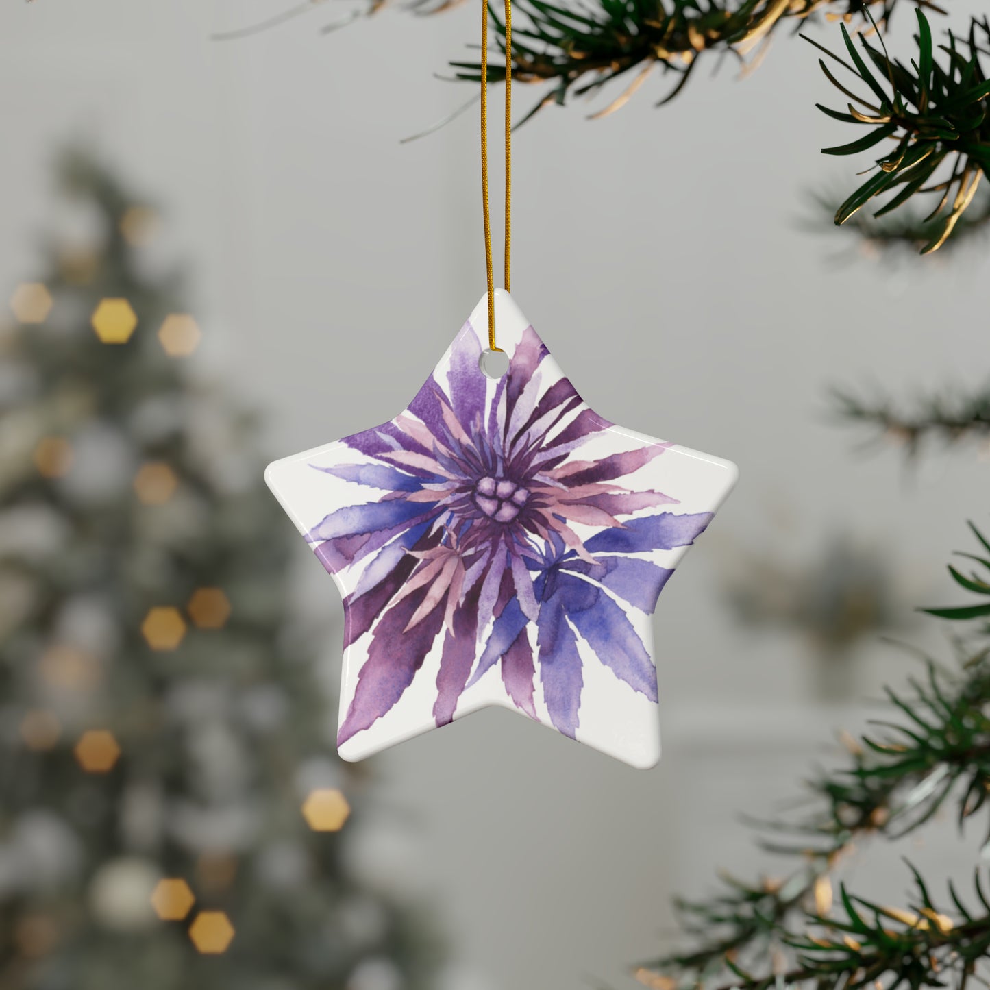 Ceramic Holiday Ornaments - Purple Passion