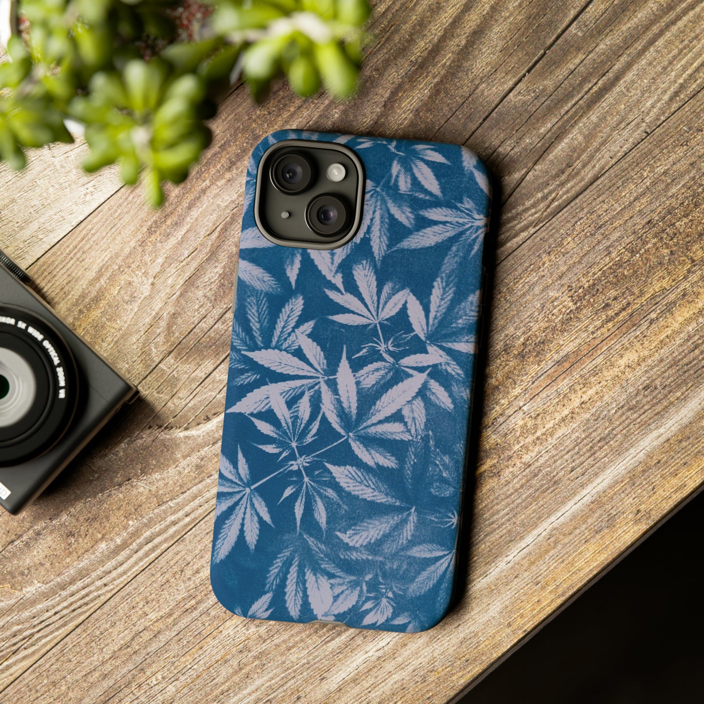 Tough Cell Phone Cases - Cyanotype on Lavender Print