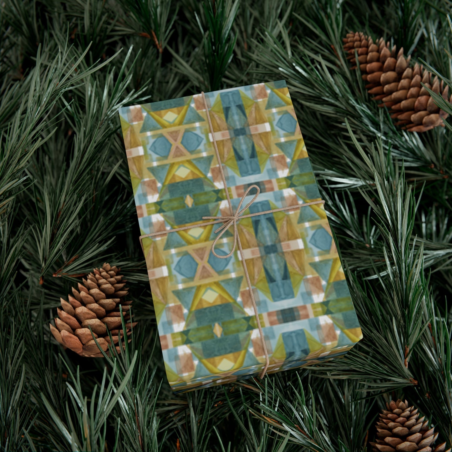 Gift Wrap Papers - Painterly Plaid, Cool Colors Wrapping Paper