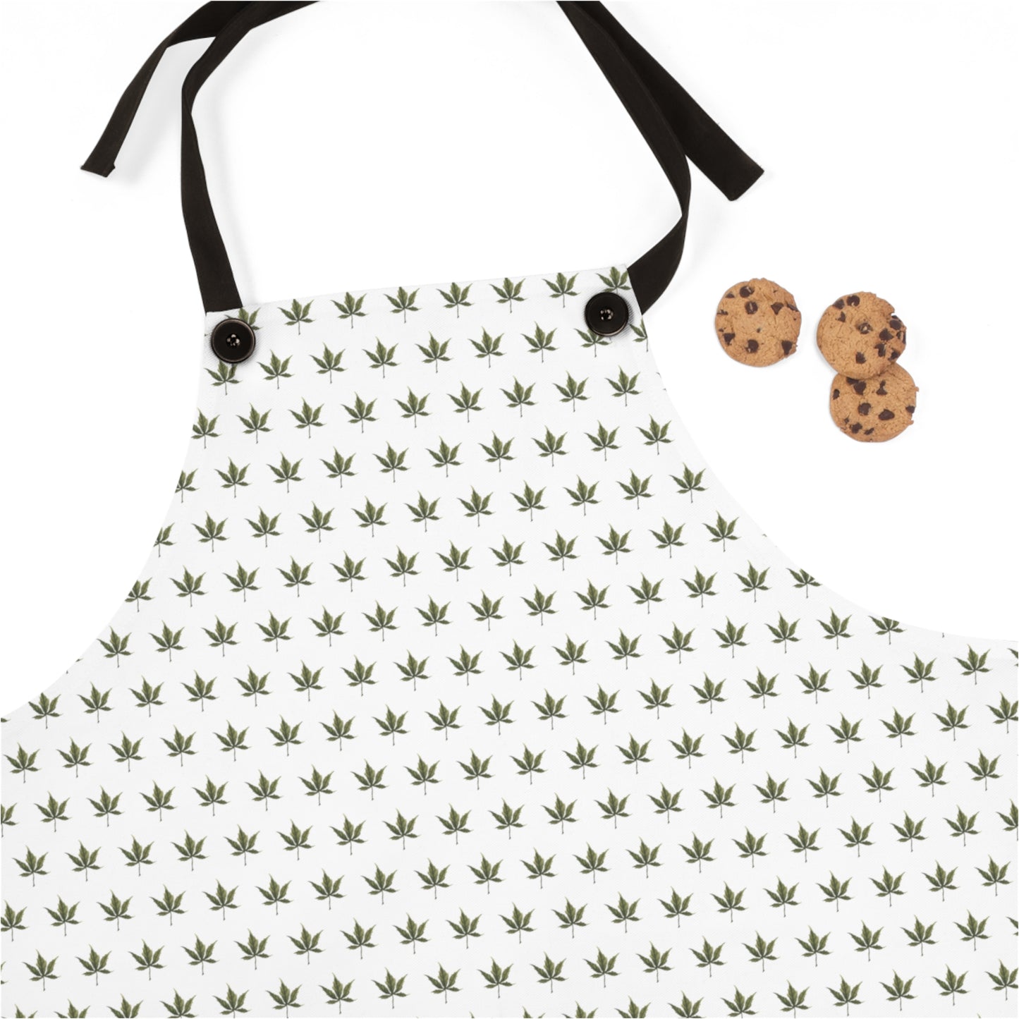 Apron - Mini Cannabis Leaf on White