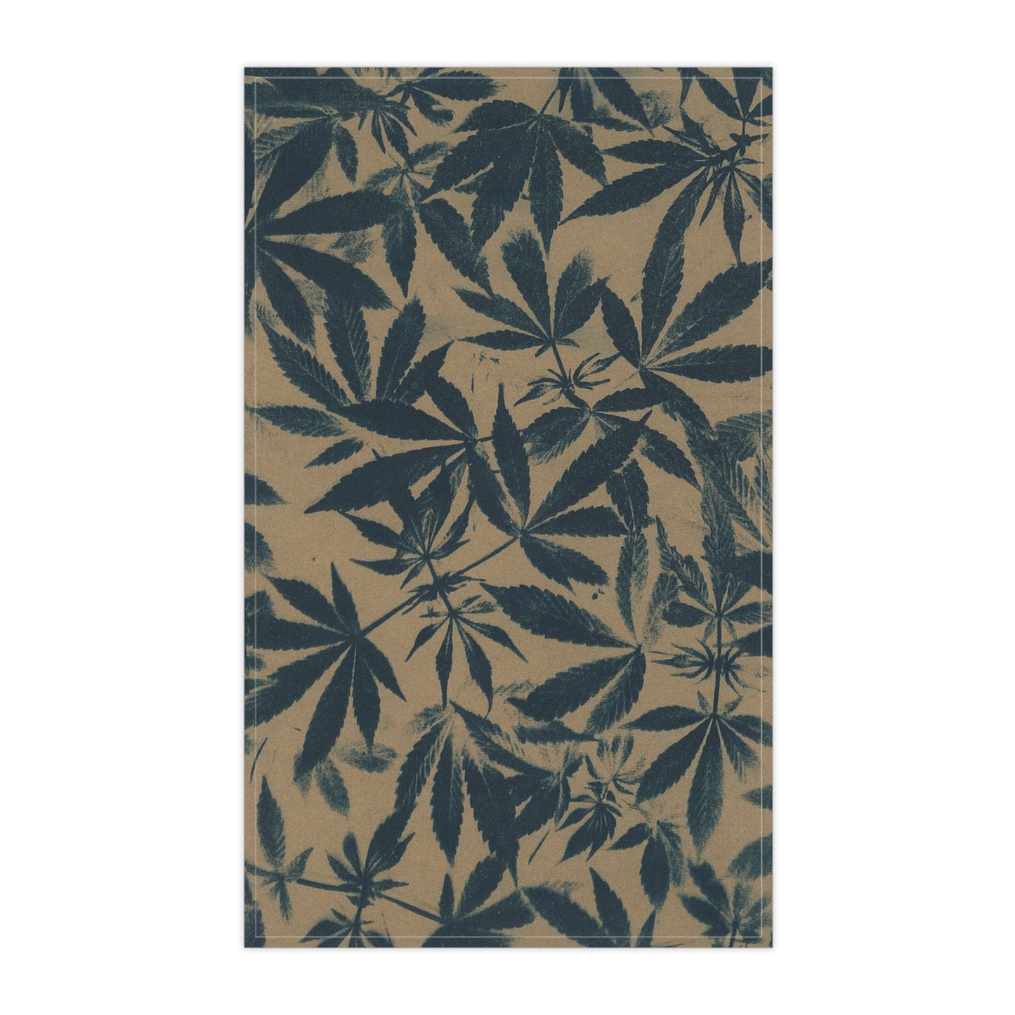 100% Cotton Twill Kitchen Towel - Cyanotype on Kraft Print