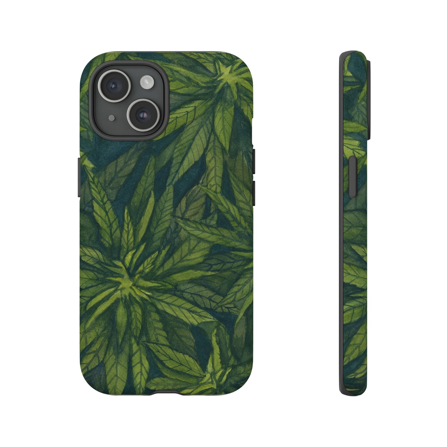 Tough Cell Phone Cases - Watercolor Cannabis Field