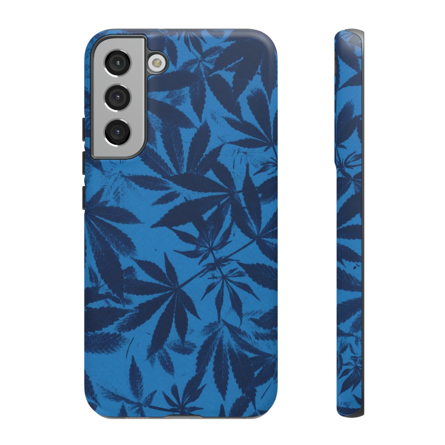 Tough Cell Phone Cases - Cyanotype on Bright Blue Print