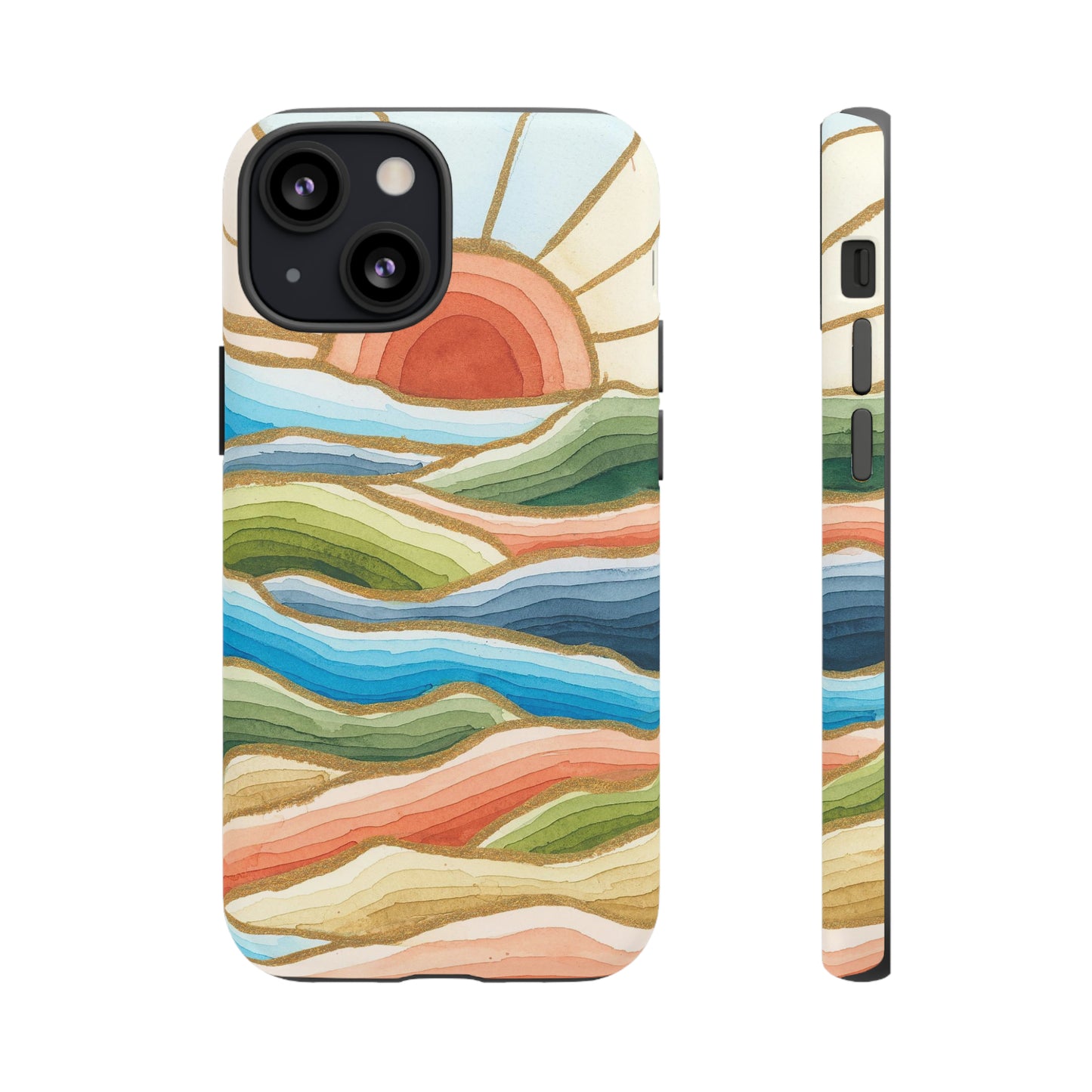 Tough Cell Phone Cases - Red Twilight Landscape