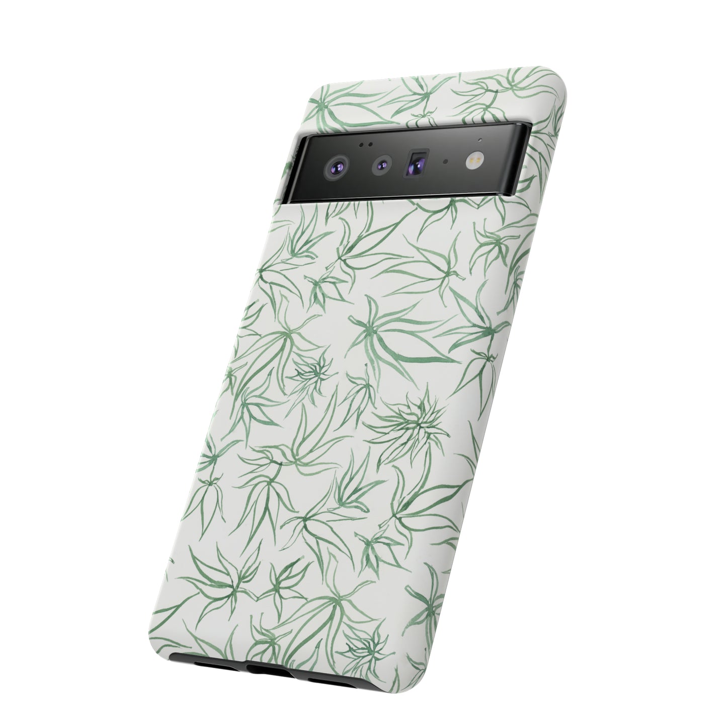 Tough Cell Phone Cases - Cannabis Sketches in Green