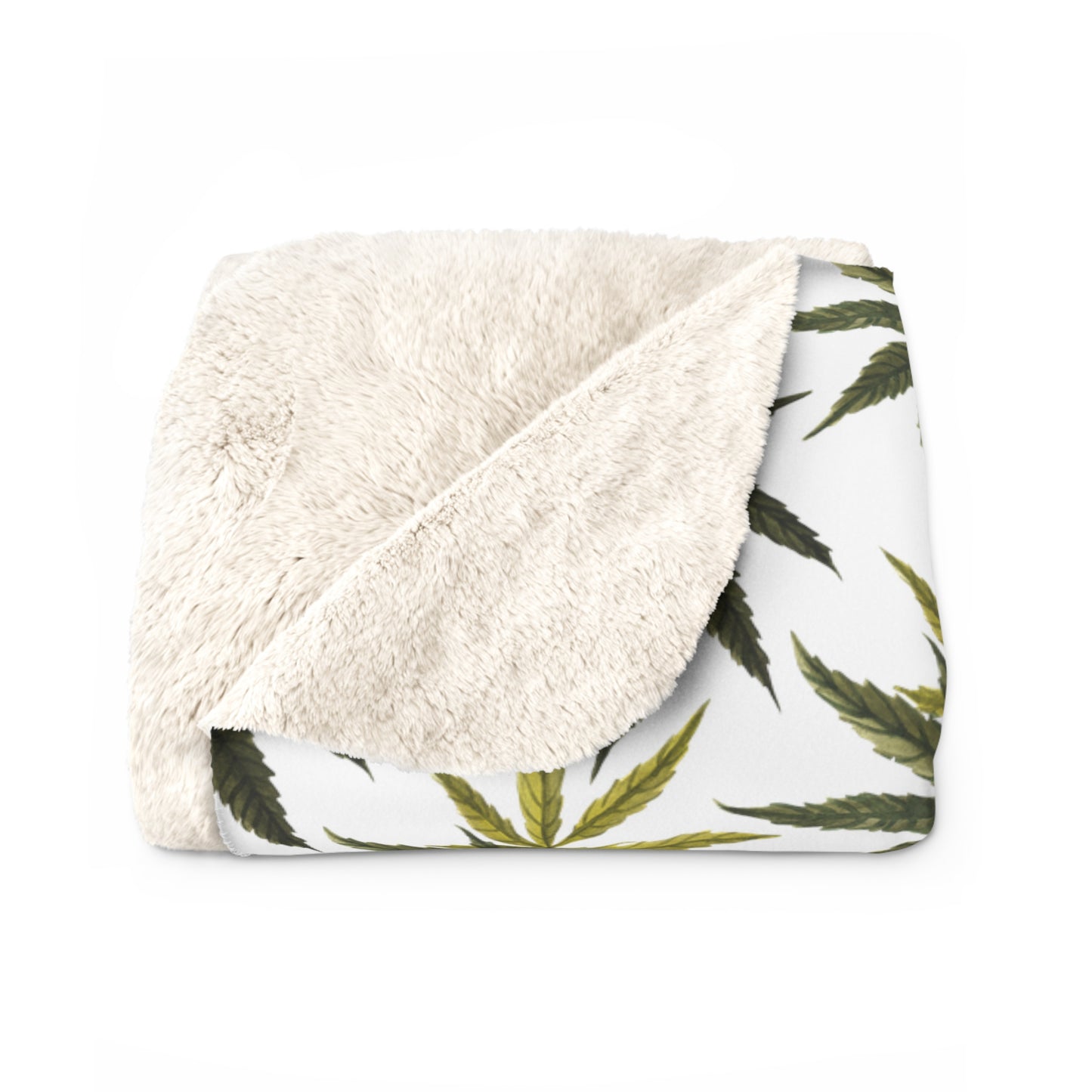 Sherpa Fleece Blanket - Olive Smoke