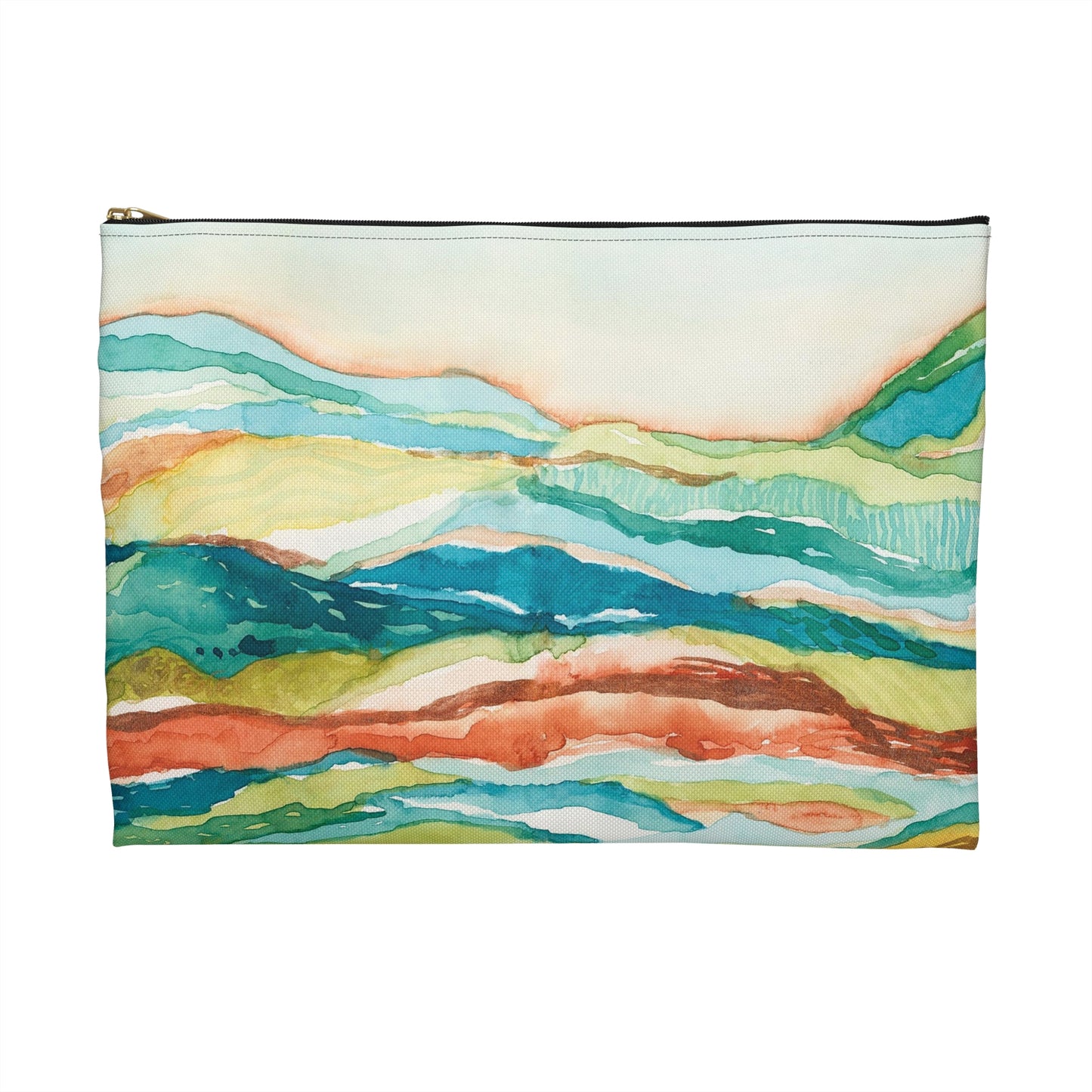 Flat Accessory Pouch - Watercolor Mountains