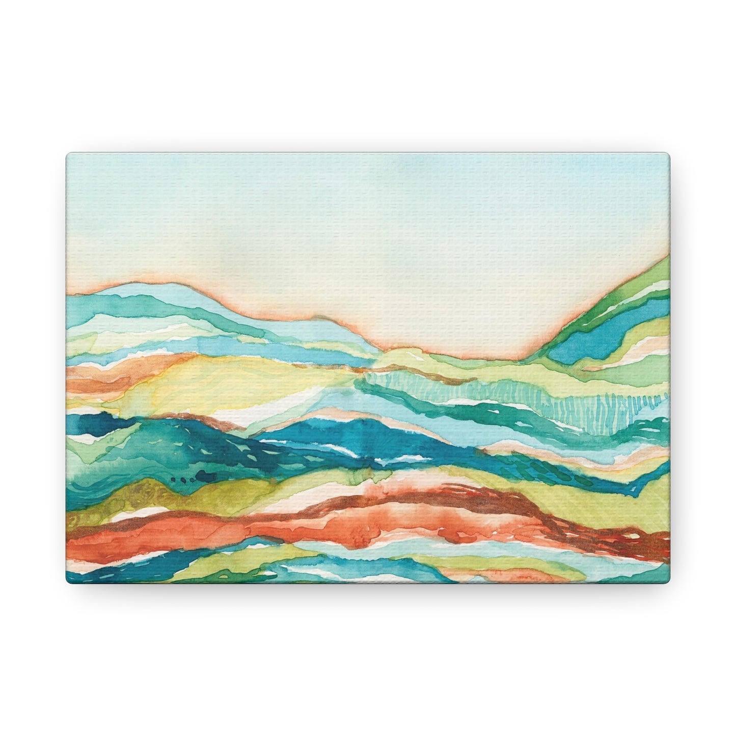 Canvas Gallery Wrap Prints - Abstract Watercolor Mountain Landscape