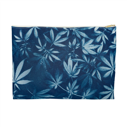 Flat Accessory Pouch - Cannabis Field Cyanotype Print 1