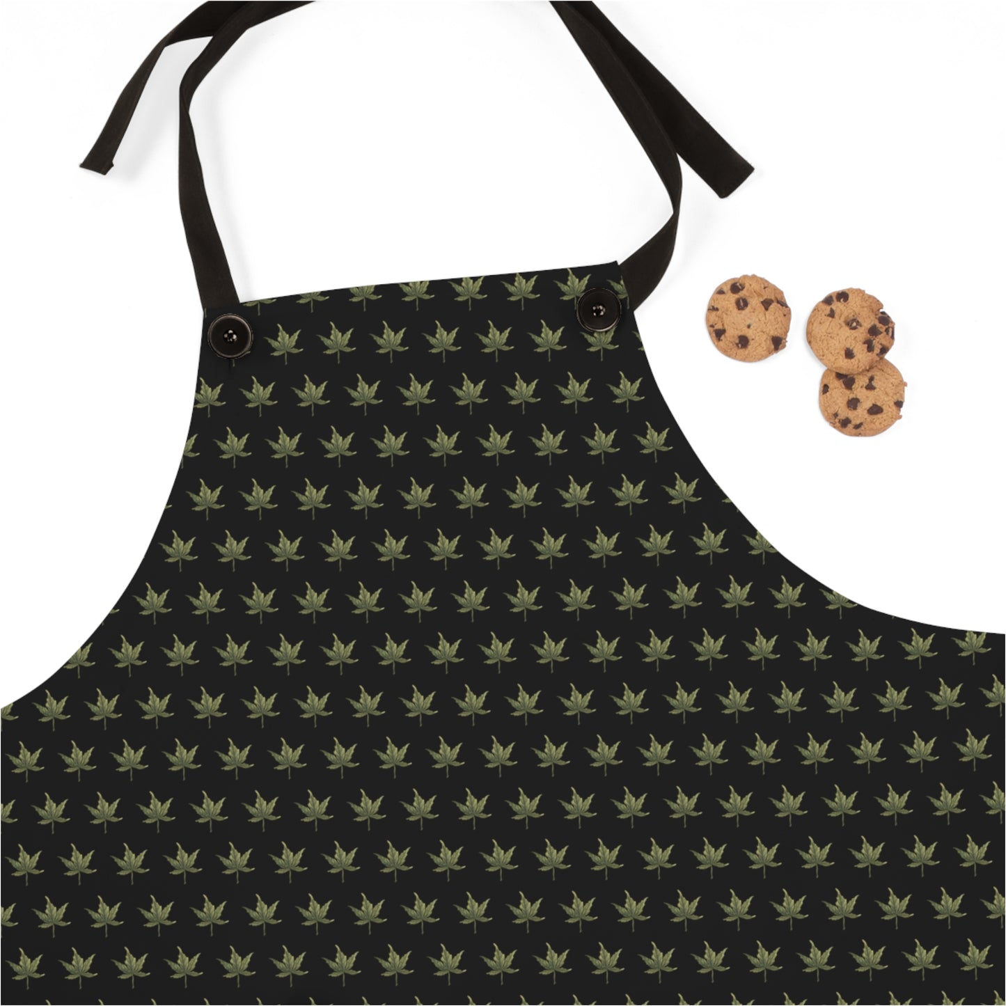 Apron - Mini Cannabis Leaf on Black