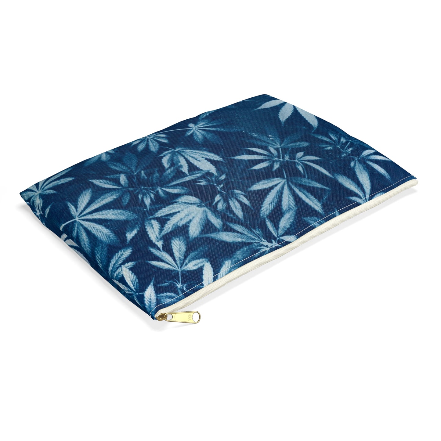 Flat Accessory Pouch - Cannabis Field Cyanotype Print 1