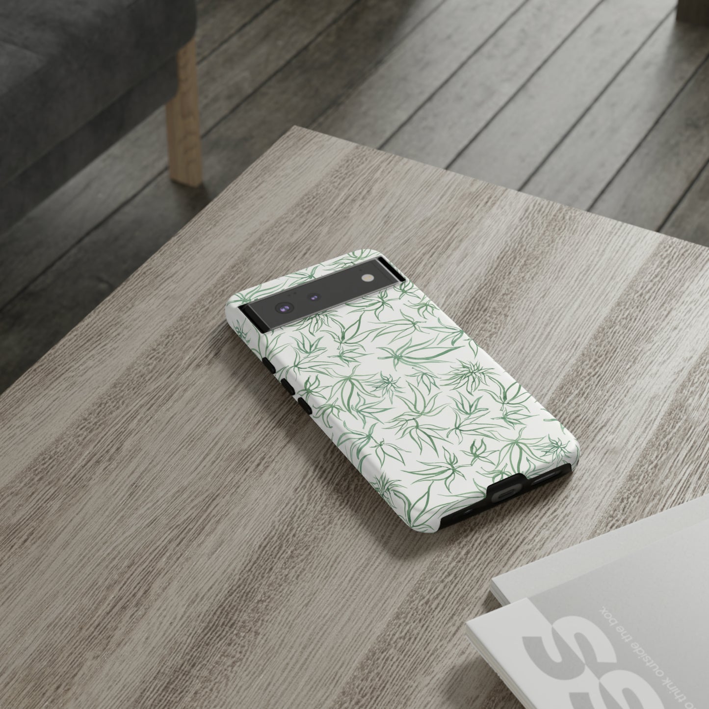 Tough Cell Phone Cases - Cannabis Sketches in Green