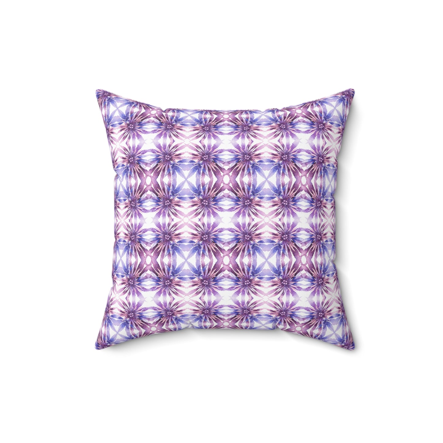 Faux Suede Square Pillow - Purple Cannabis Blossoms