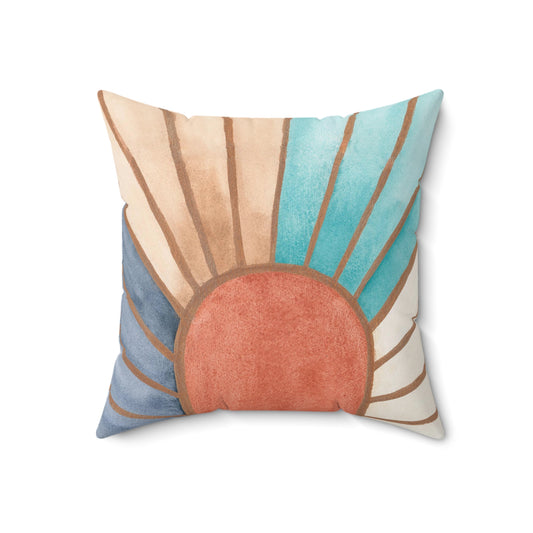 Faux Suede Square Pillow - Rusted Twilight