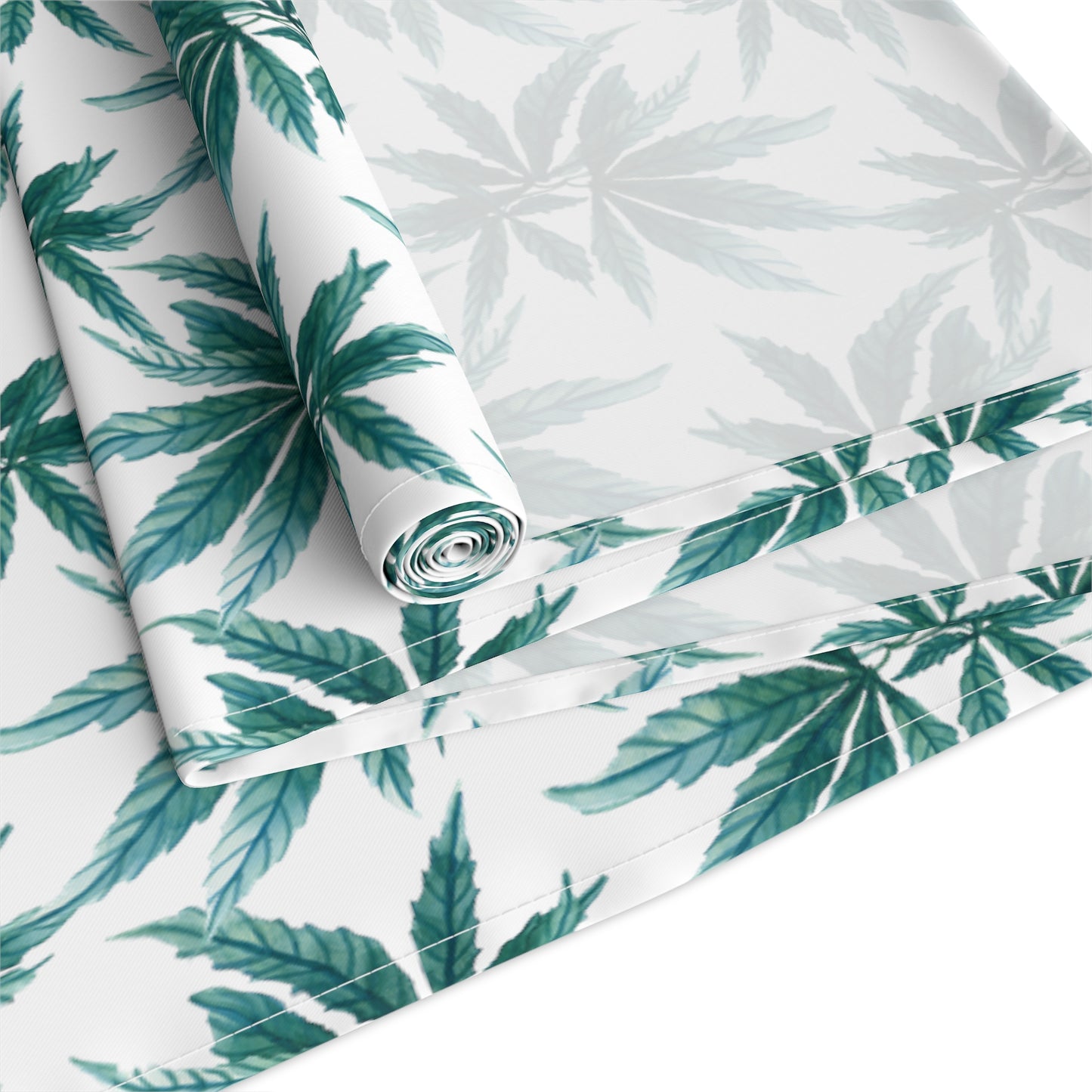 Table Runner 100% Cotton - Teal Dreamleaf