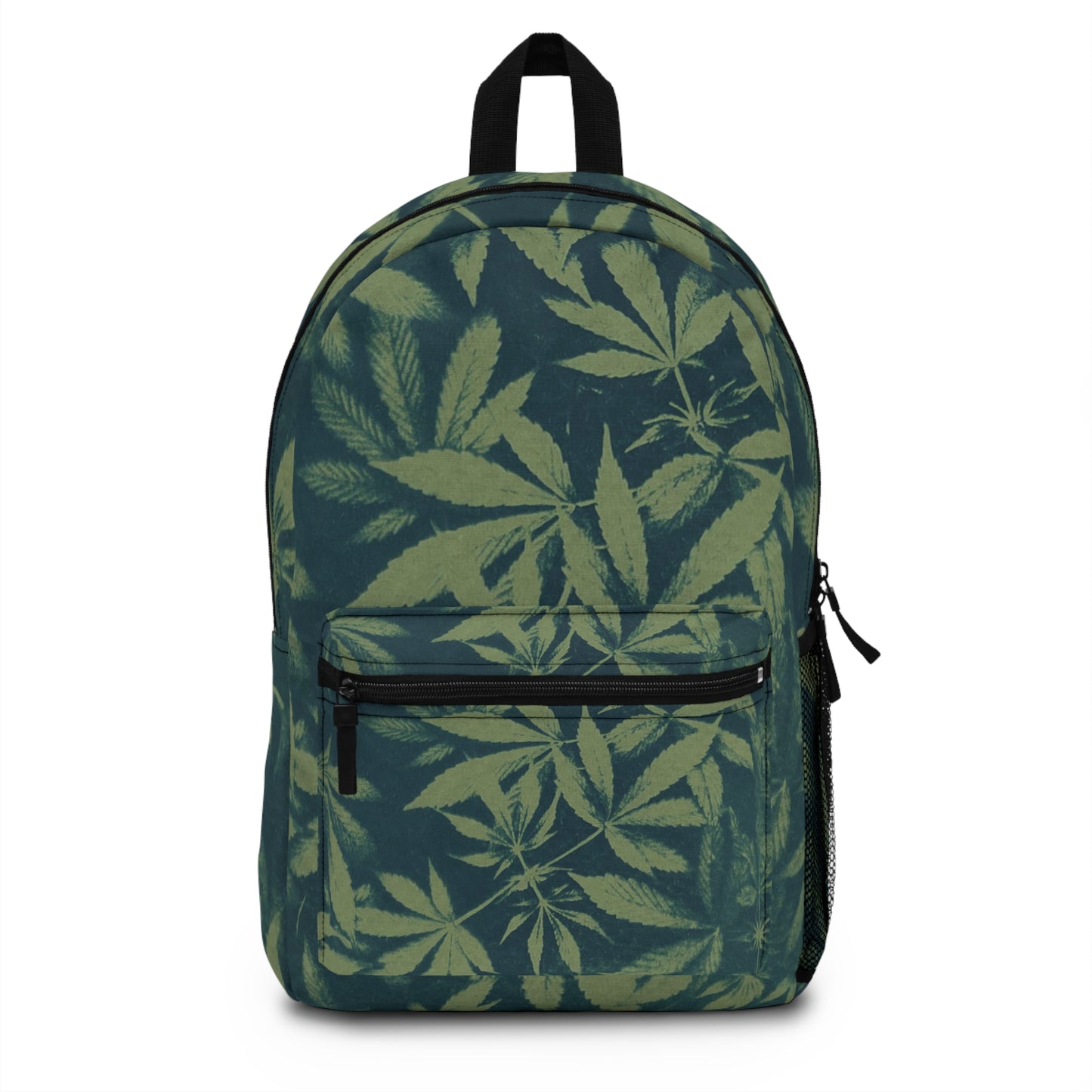 Waterproof Backpack - Cyanotype on Green Print