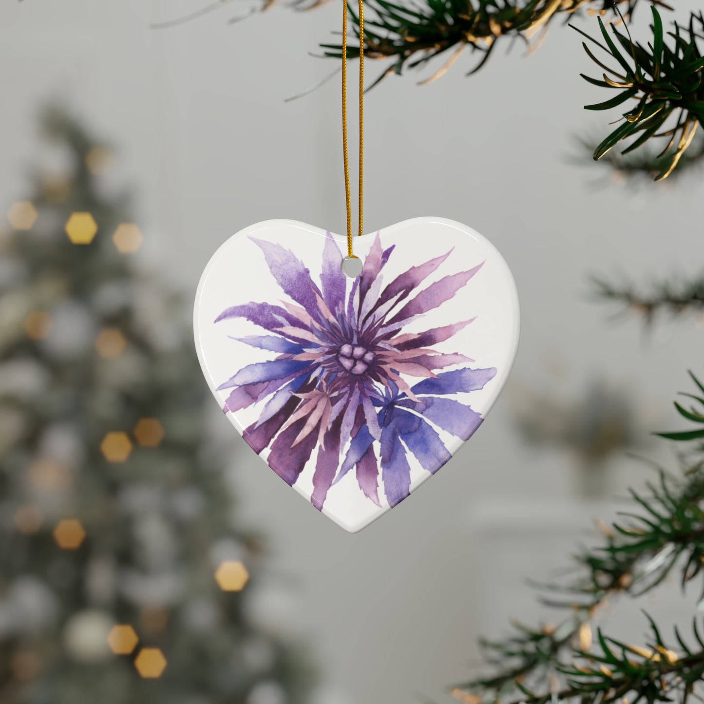 Ceramic Holiday Ornaments - Purple Passion