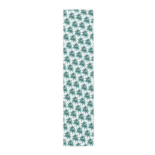 Table Runner 100% Cotton - Teal Dreamleaf