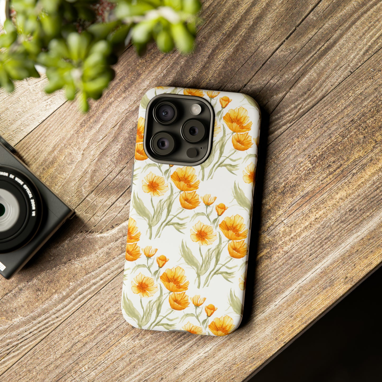 Tough Cell Phone Cases - Golden Poppies Print